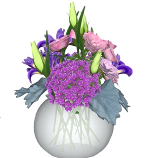 现代花瓶花卉su模型