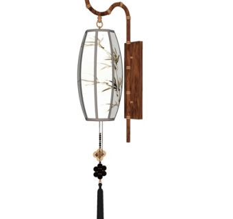 新中式壁灯su模型