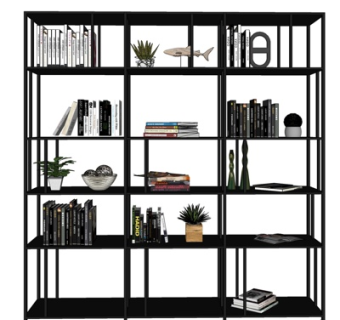 现代书架装饰架su模型