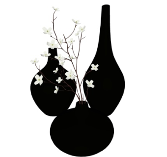 现代花瓶花卉su模型