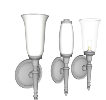 现代金属壁灯su模型