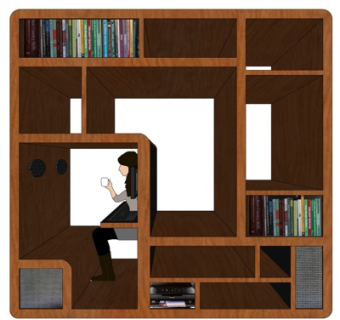 现代实木书架su模型