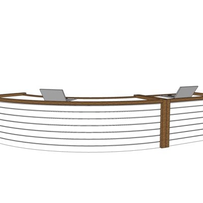 现代办公接待台su模型
