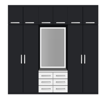 现代实木衣柜su模型