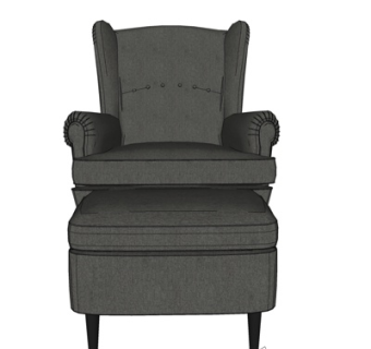 现代布艺休闲椅su模型