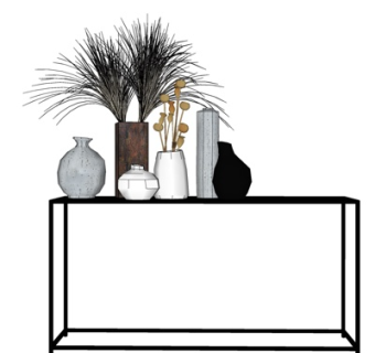 现代花瓶花卉su模型