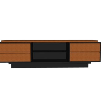 现代实木电视柜su模型
