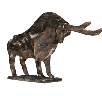 现代公牛石雕摆件su模型