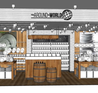 现代餐具专卖店su模型