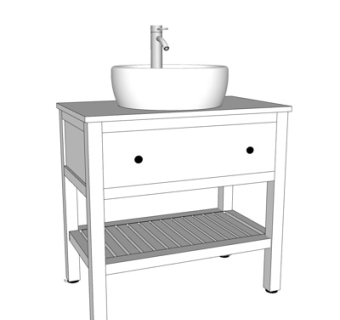 现代台盆su模型