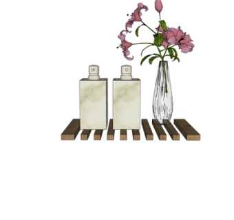 现代香水花瓶花卉su模型