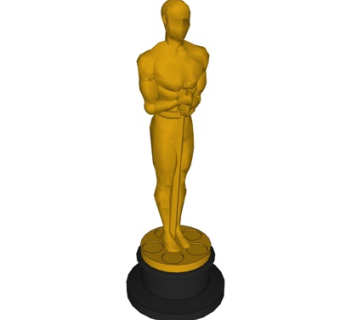 现代金属人物雕塑摆件su模型