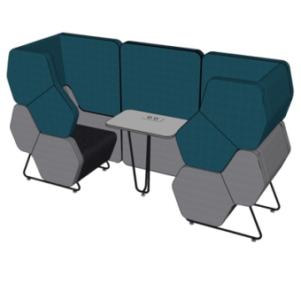 现代卡位休闲桌椅su模型