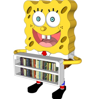 现代海绵宝宝书架su模型