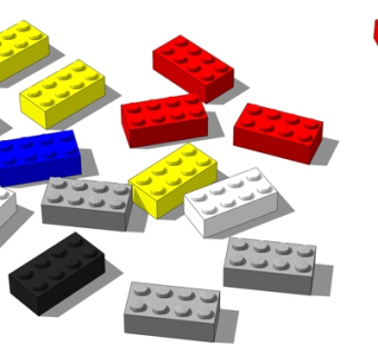 现代儿童积木玩具su模型