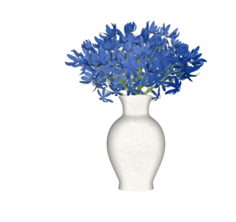 现代花瓶花卉su模型