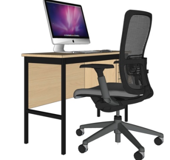 现代电脑桌su模型