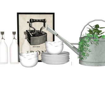 现代碗具su模型