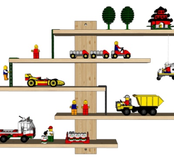 现代儿童玩具装饰柜su模型