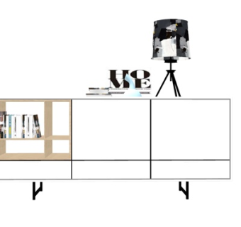 现代实木边柜su模型