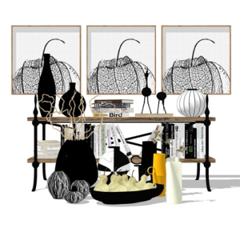 现代装饰摆件su模型