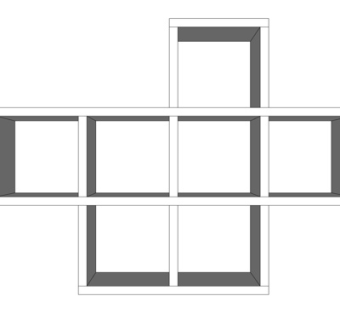 现代实木壁柜su模型