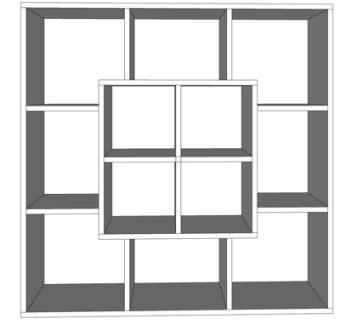 现代实木装饰架su模型