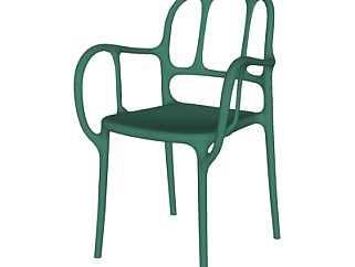 现代塑料单椅su模型
