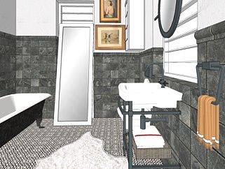 现代浴室su模型