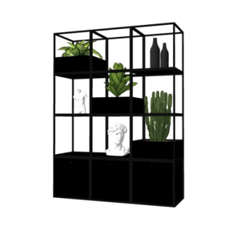 现代铁艺装饰架su模型