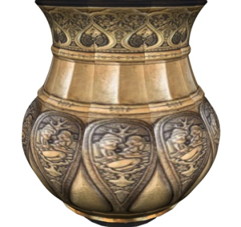 欧式金属浮雕罐子su模型