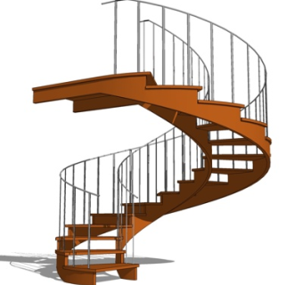 现代螺旋楼梯su模型