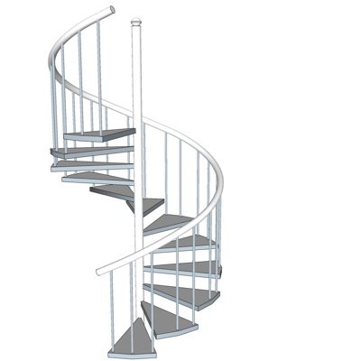 现代螺旋楼梯su模型