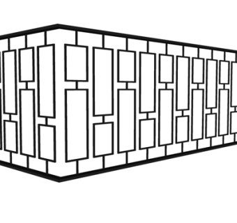 新中式屏风隔断su模型