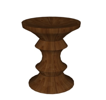 现代实木圆几su模型