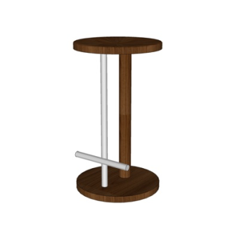 现代实木圆几su模型