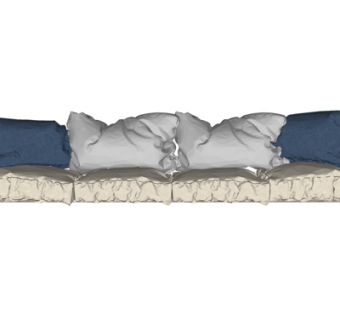 现代布艺多人沙发su模型