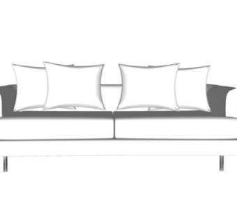 现代布艺双人沙发su模型