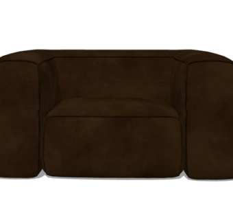 现代布艺单人沙发su模型