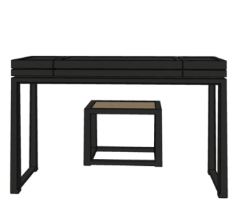 现代实木书桌su模型