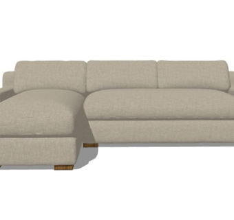 现代布艺多人沙发su模型