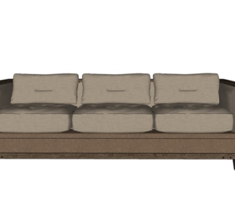 现代布艺多人沙发su模型