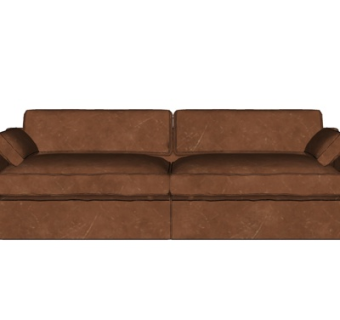 现代皮革双人沙发su模型