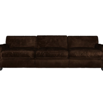 现代皮革多人沙发su模型