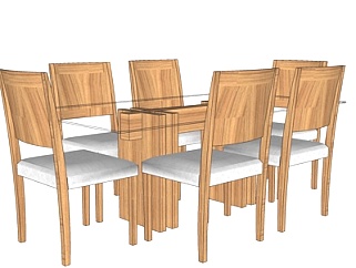 现代<em>条形</em>餐桌椅su模型