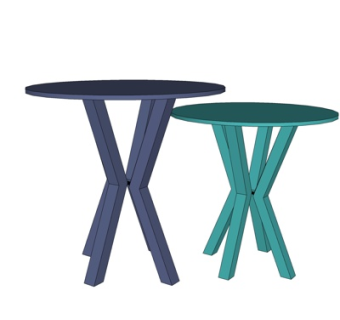 现代实木圆几su模型