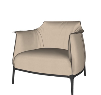 现代布艺单人沙发su模型