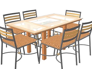 现代<em>条形餐桌</em>椅su模型