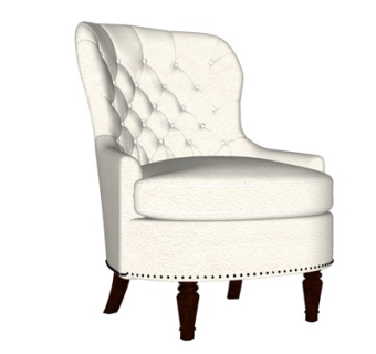 欧式布艺单人沙发su模型