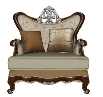 欧式布艺单人沙发su模型